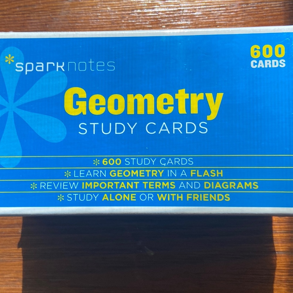 Spark notes geometry study cards.  NWT